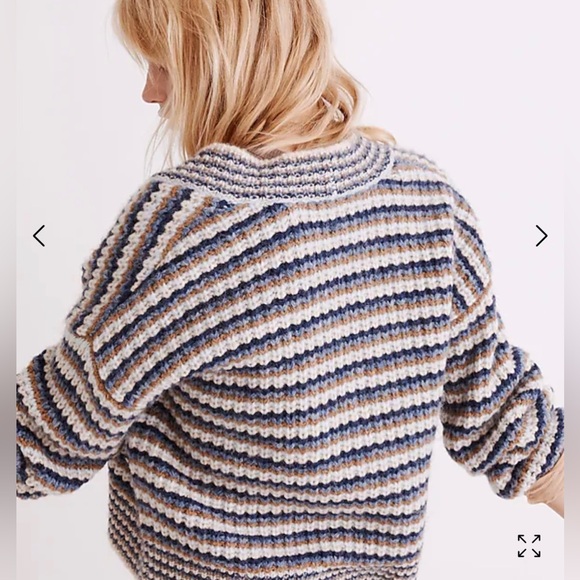 Madewell Waller Crop Cardigan Sweater in Stripe - Picture 2 of 7